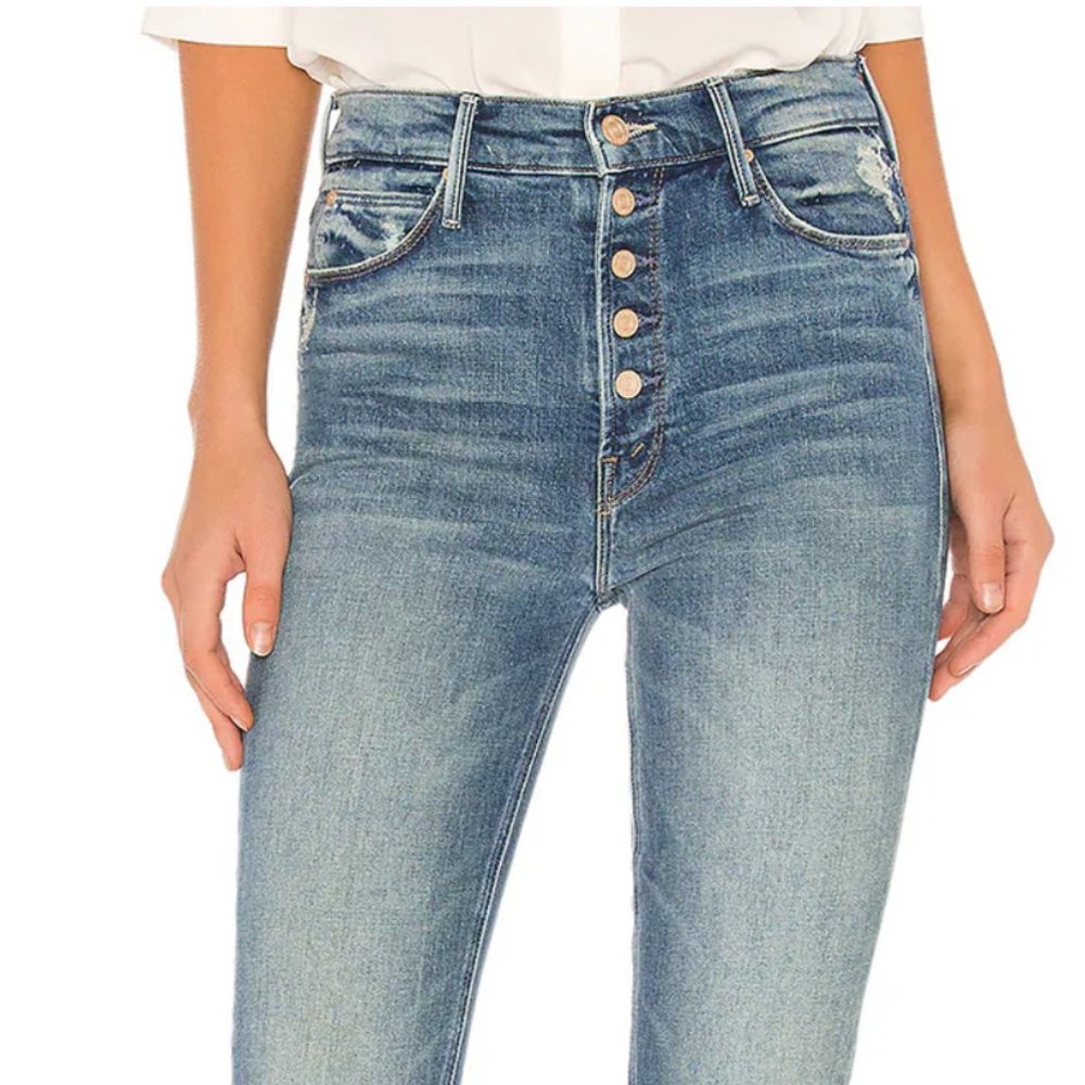 MOTHER The Pixie Dazzler Ankle Fray in Popism Size 29